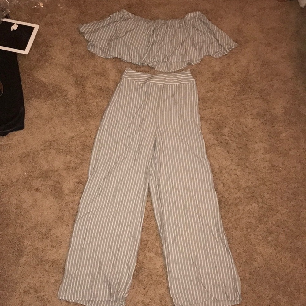 Mahina Vertical Stripe Two-piece Set